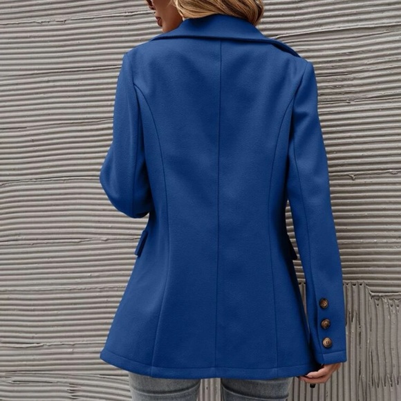 Double Breasted Overcoat pea coat preppy blue - Picture 2 of 15